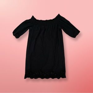 Black, off the shoulder cotton dress. Size small.